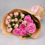 Букет из роз и кустовых роз — вид 2
